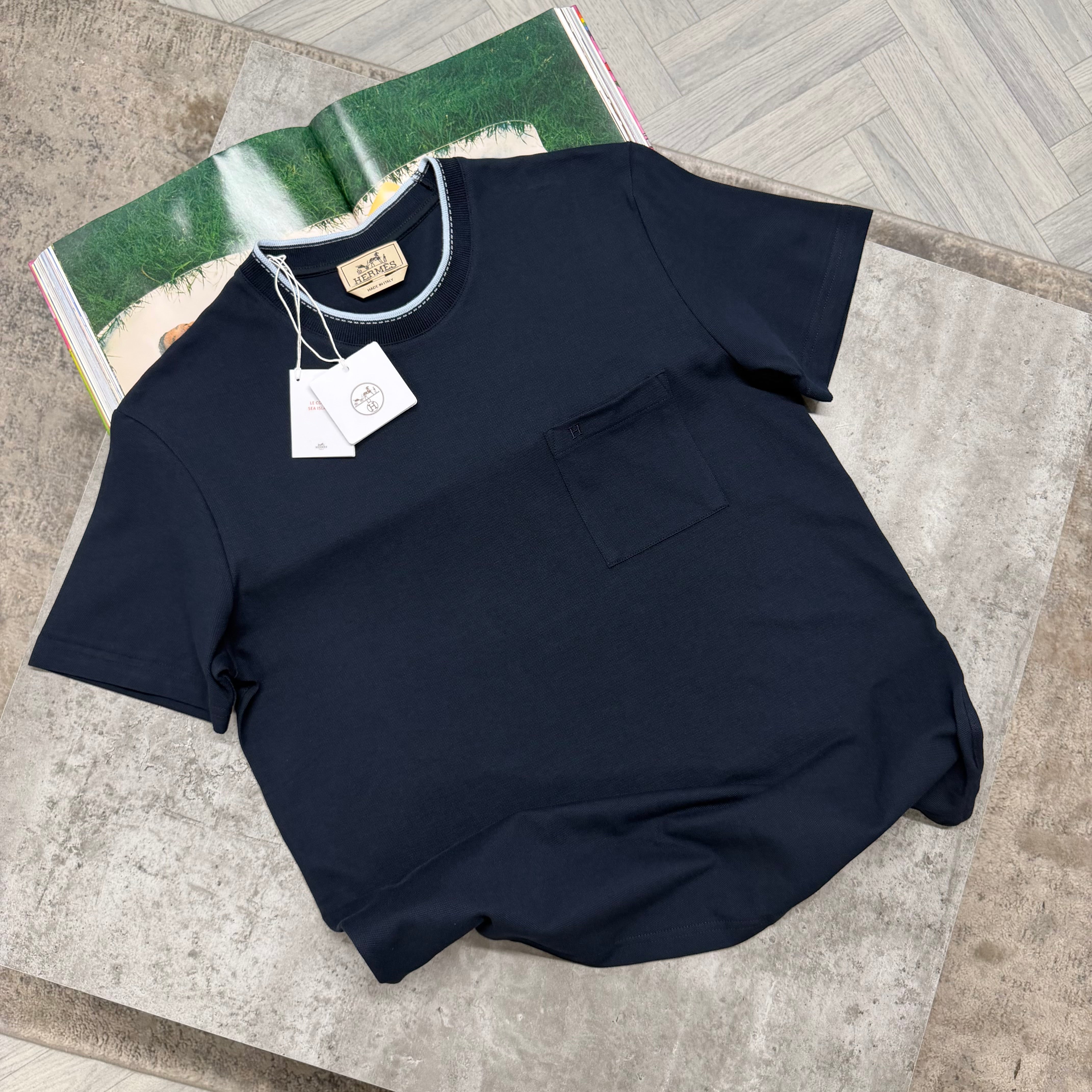 H PIQURES T SHIRT - NAVY