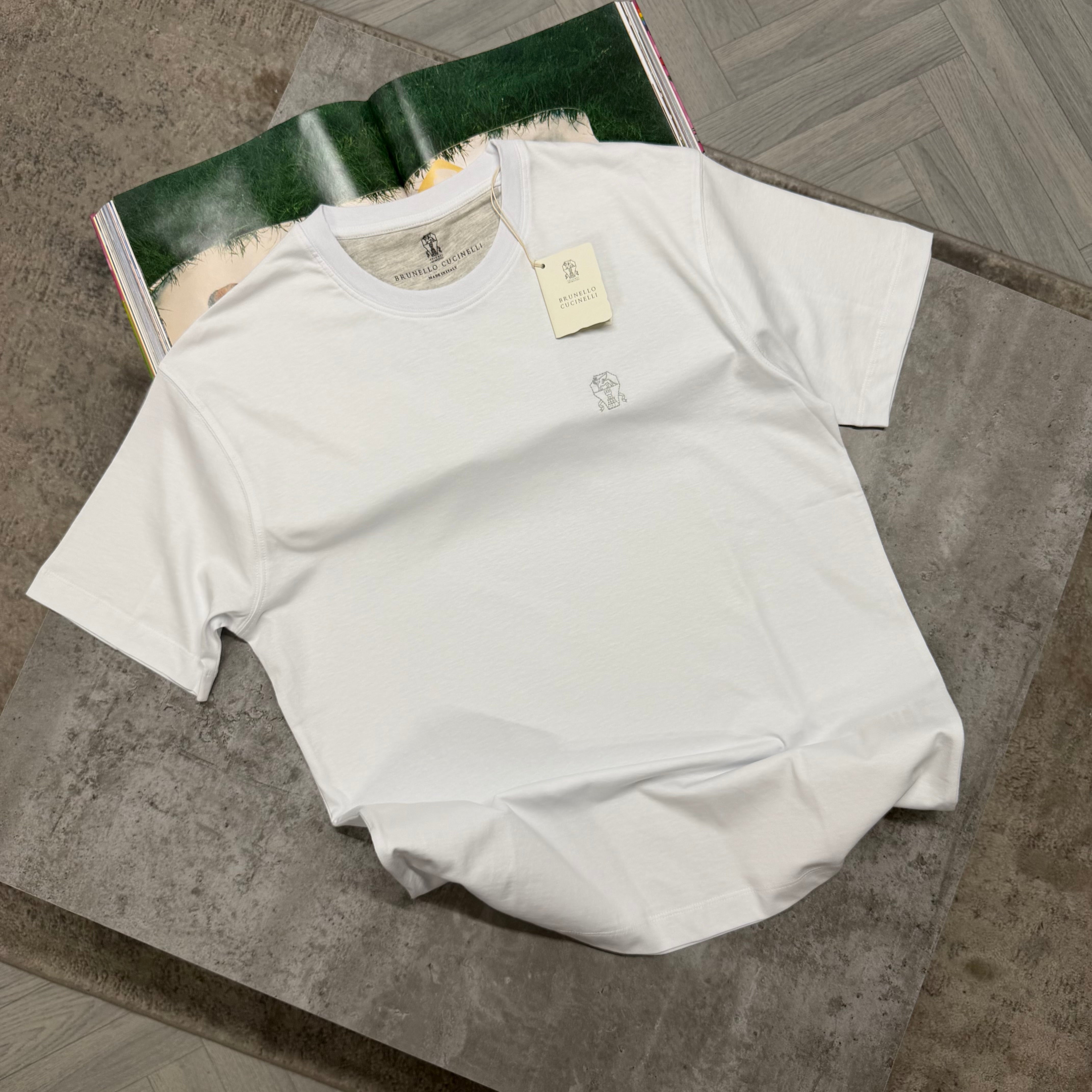 BRUNELLO LOGO T SHIRT - WHITE