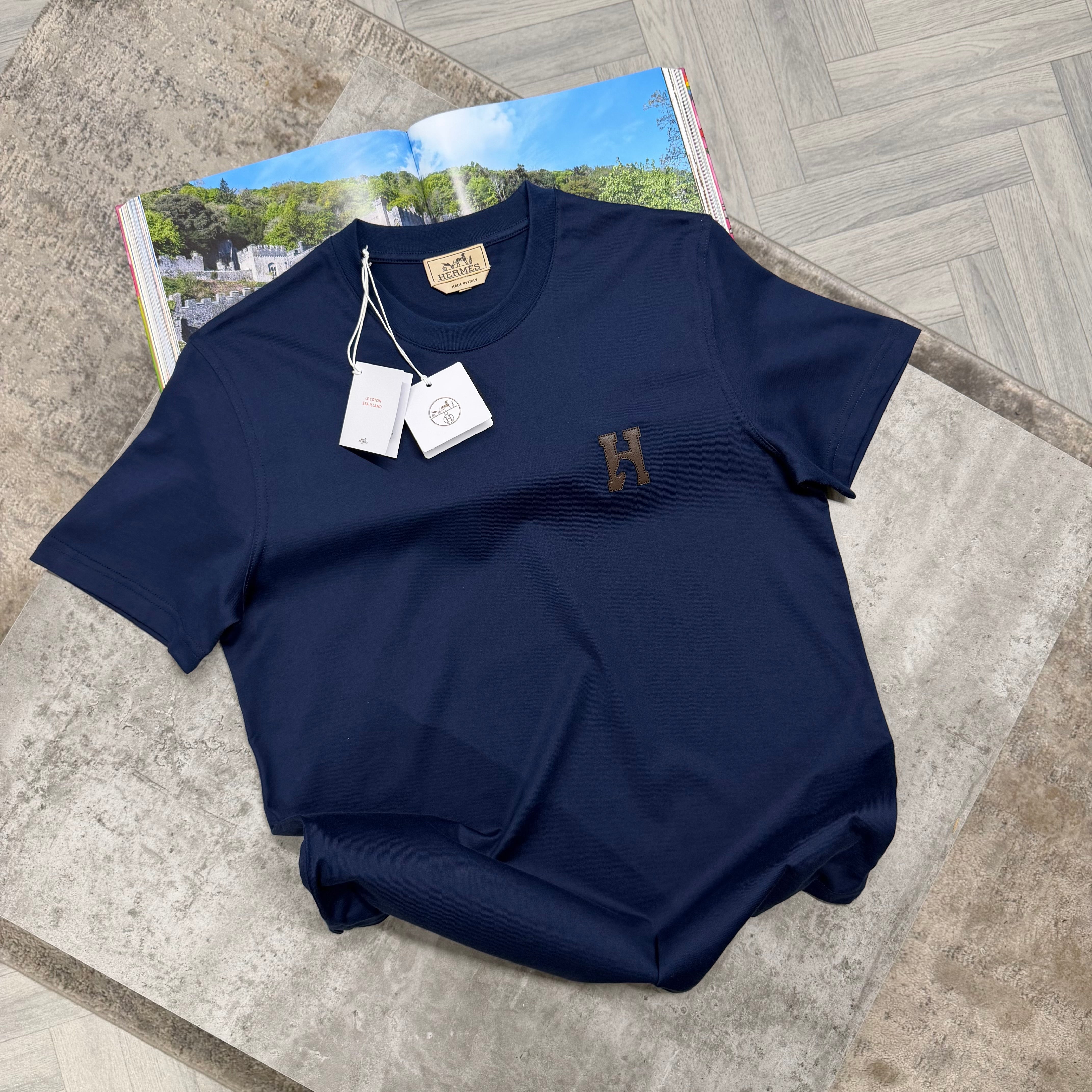 H LOGO T SHIRT - INDIGO