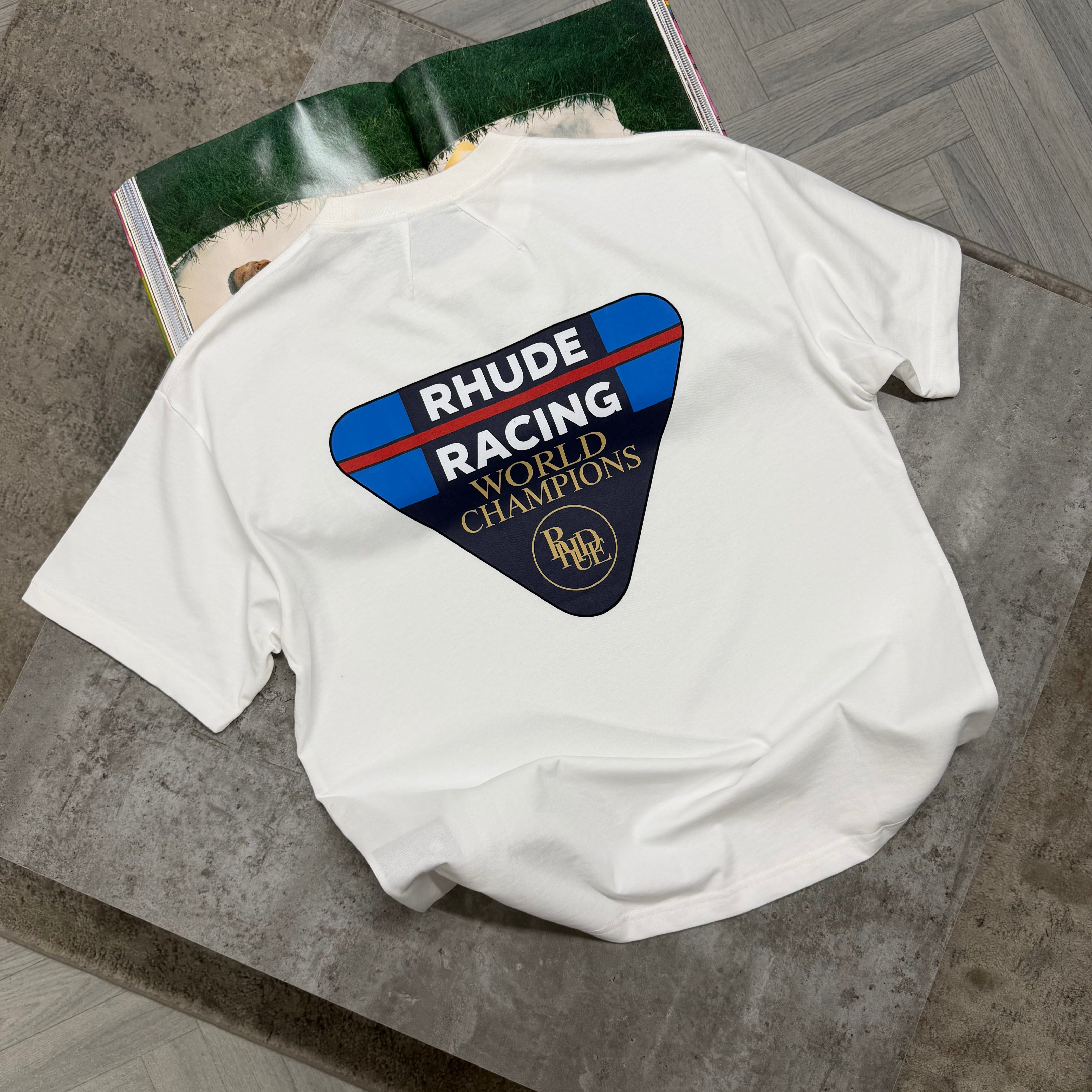 RHU RACING T SHIRT - WHITE