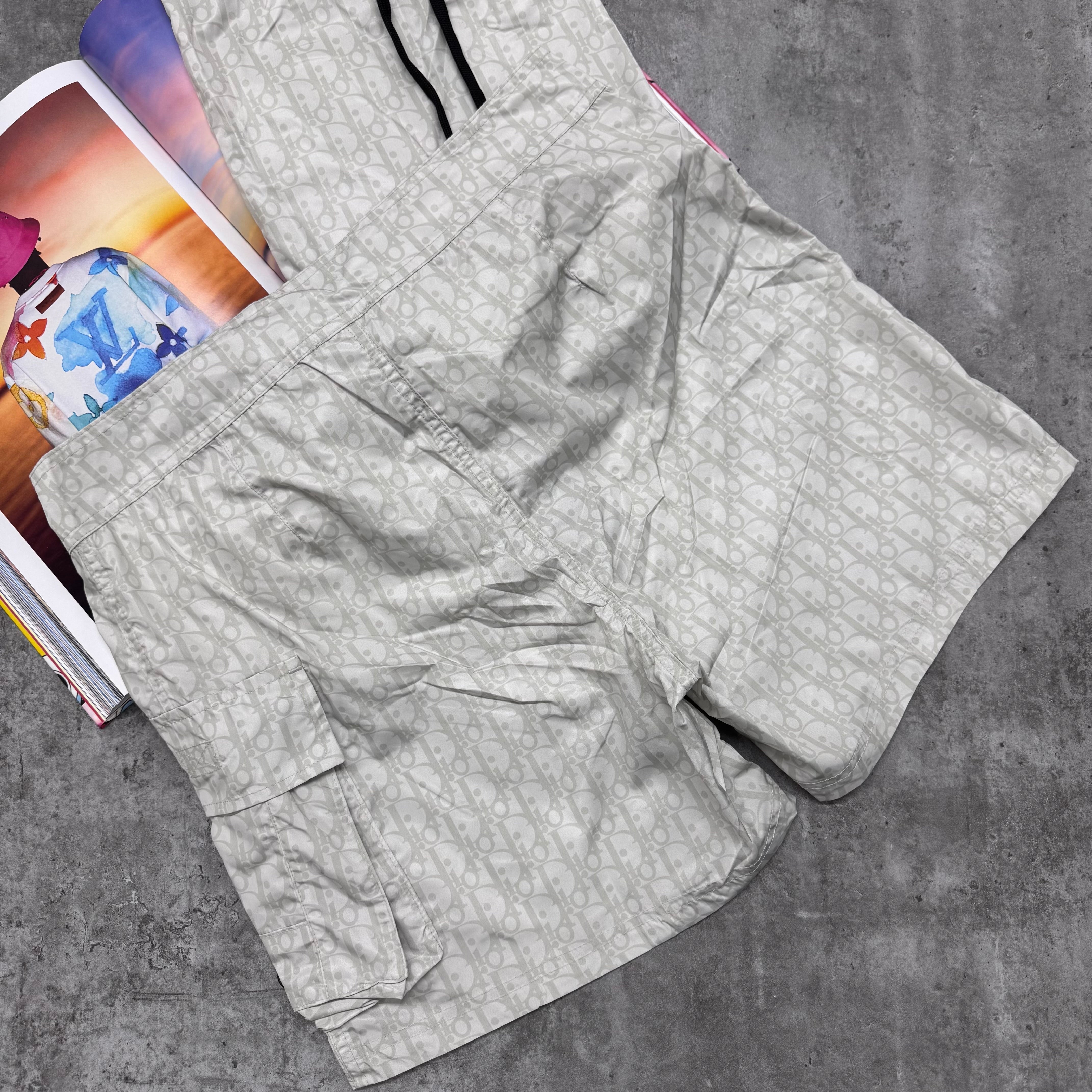 CD OBLIQUE SWIM SHORTS - LIGHT GREY