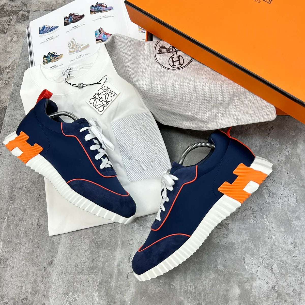 (PRE ORDER) H TRAINERS - NAVY / ORANGE