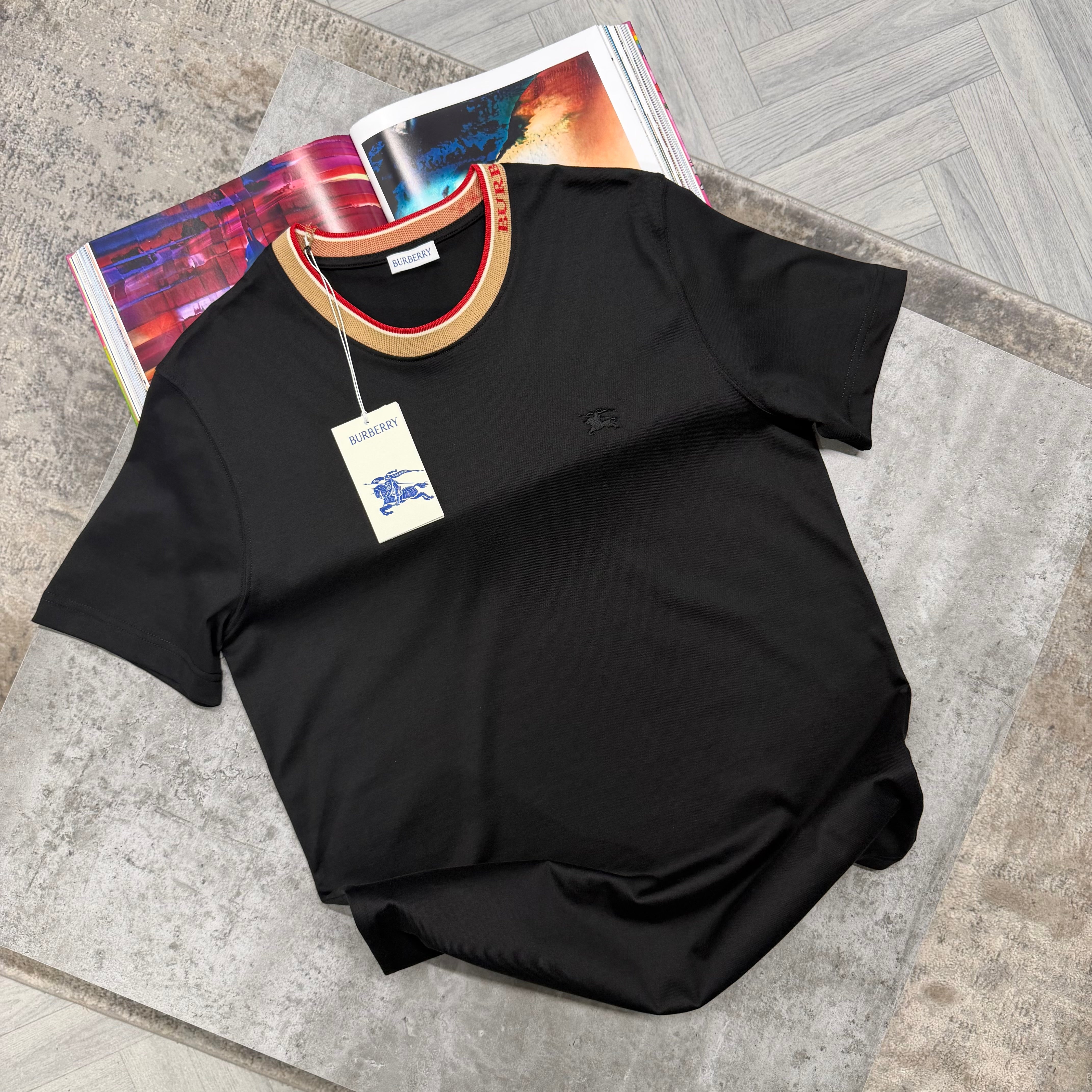 BBR COLLAR T SHIRT - BLACK