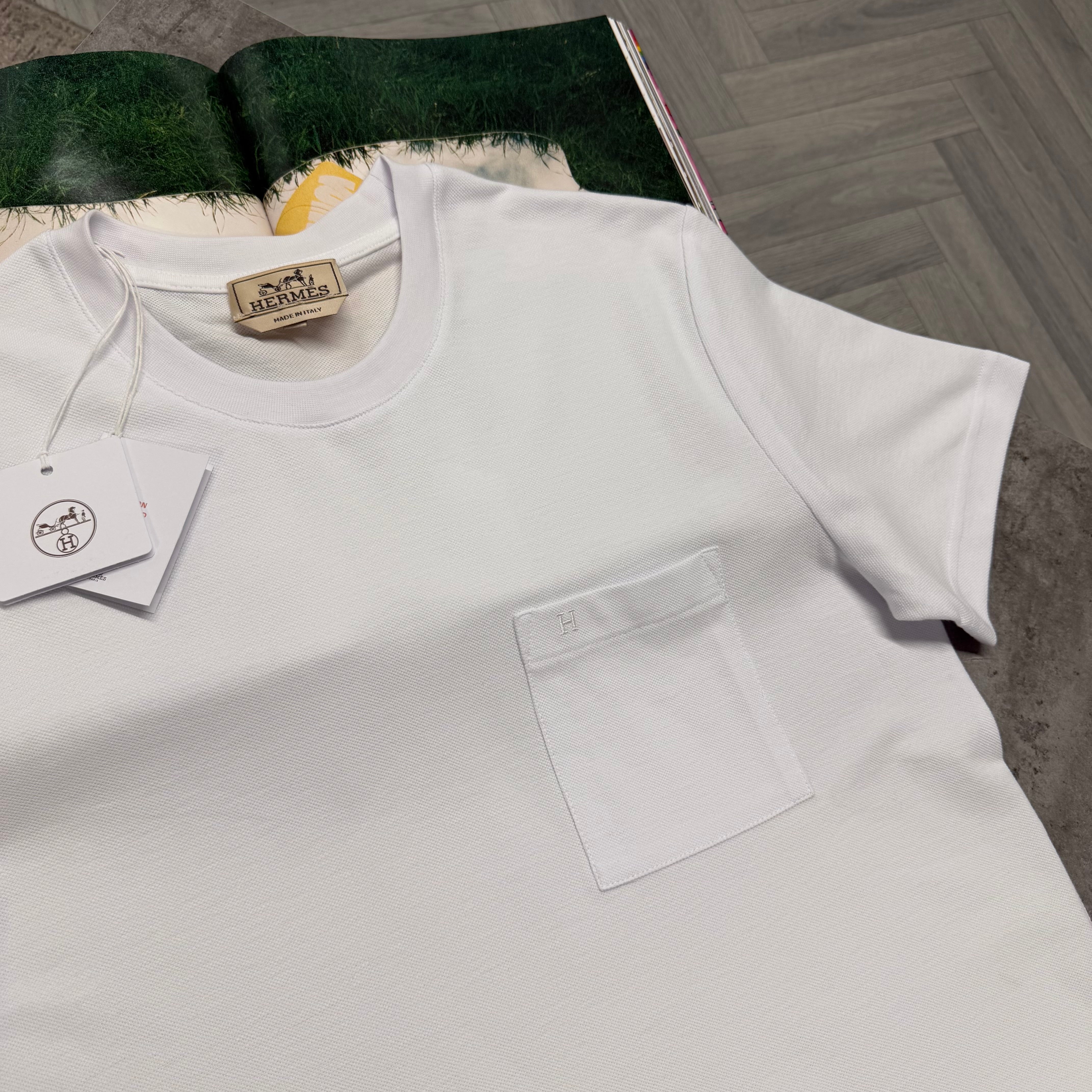 H POCKET T SHIRT - WHITE