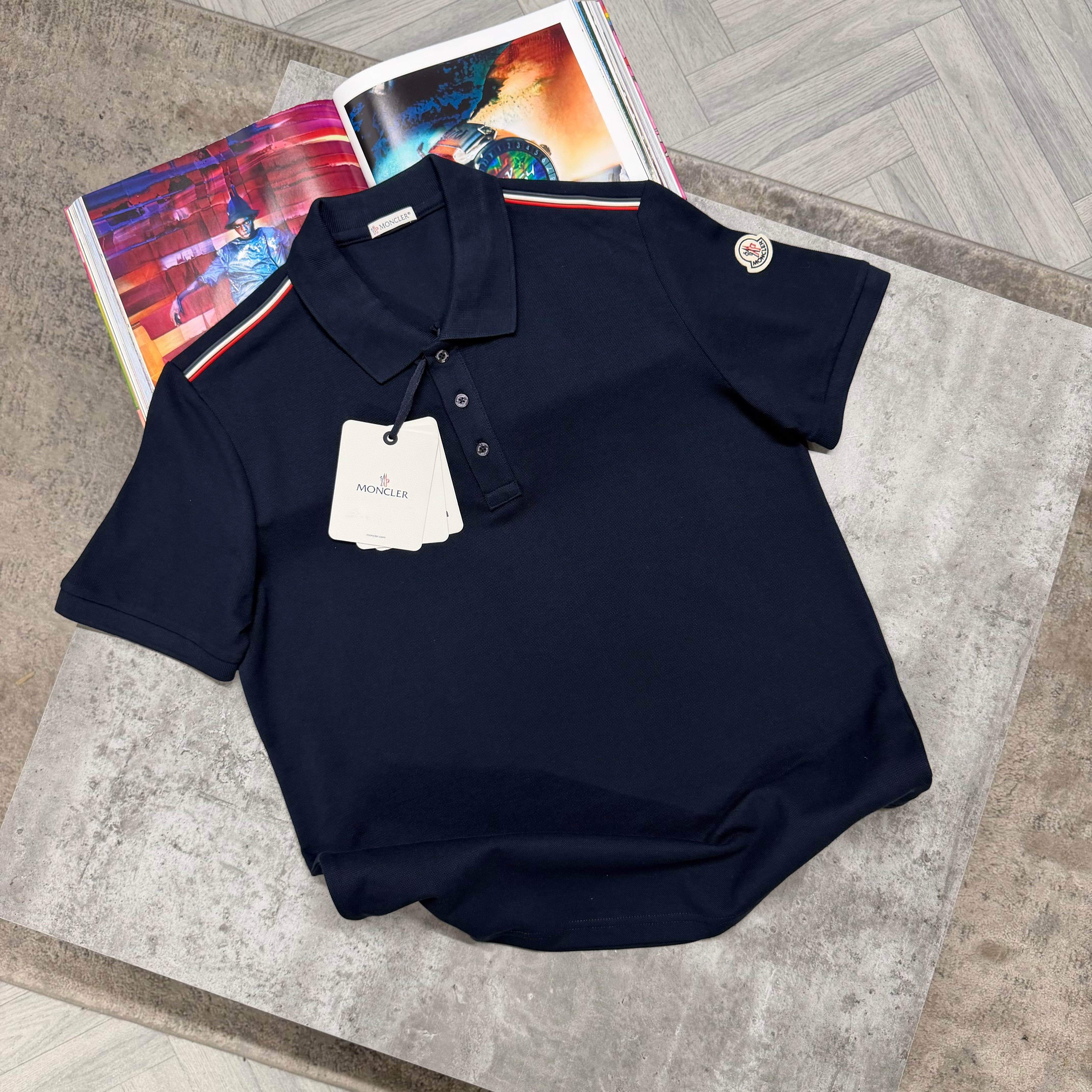 MNCLR TRI COLLAR POLO - NAVY