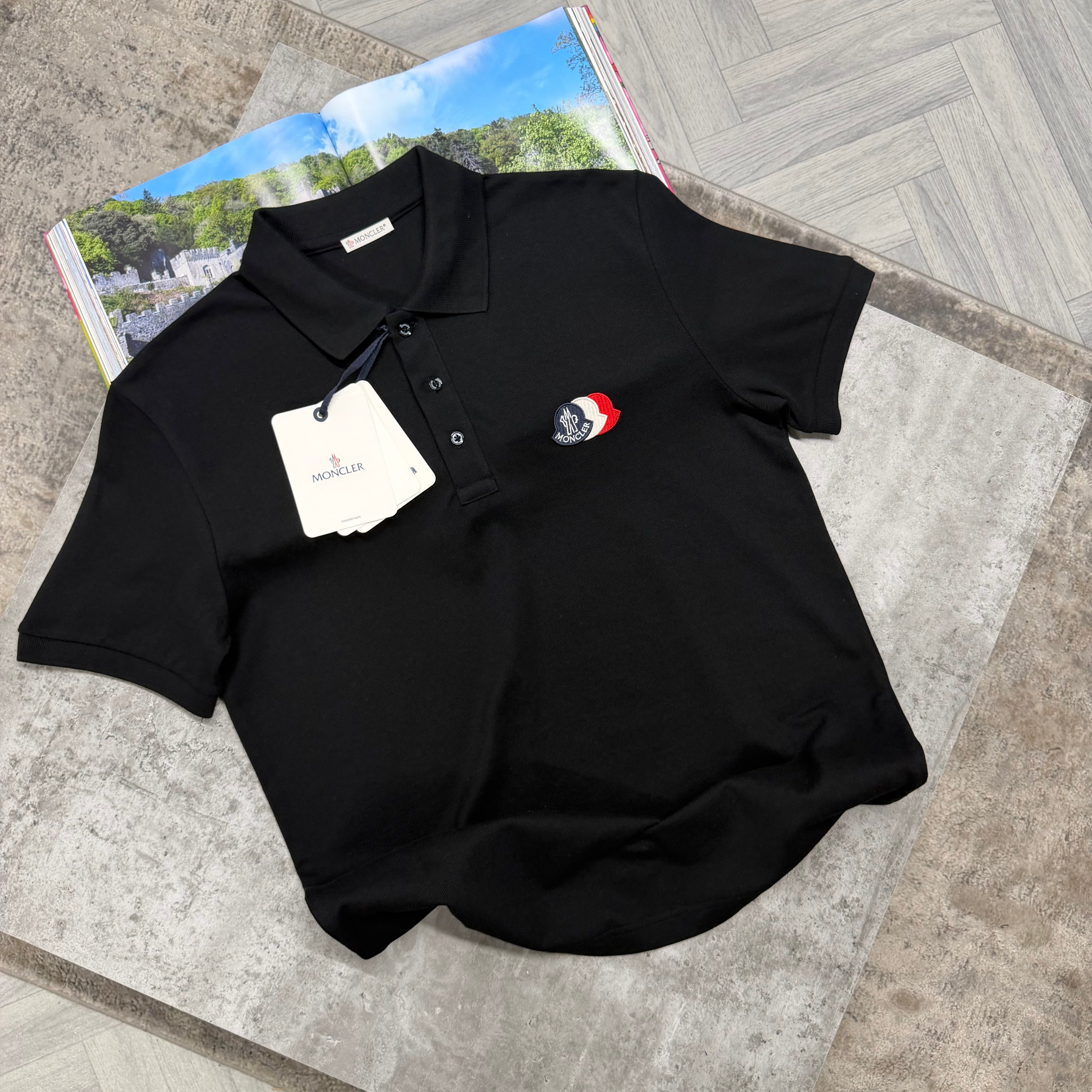 MNCLR TRIPLE LOGO POLO - BLACK