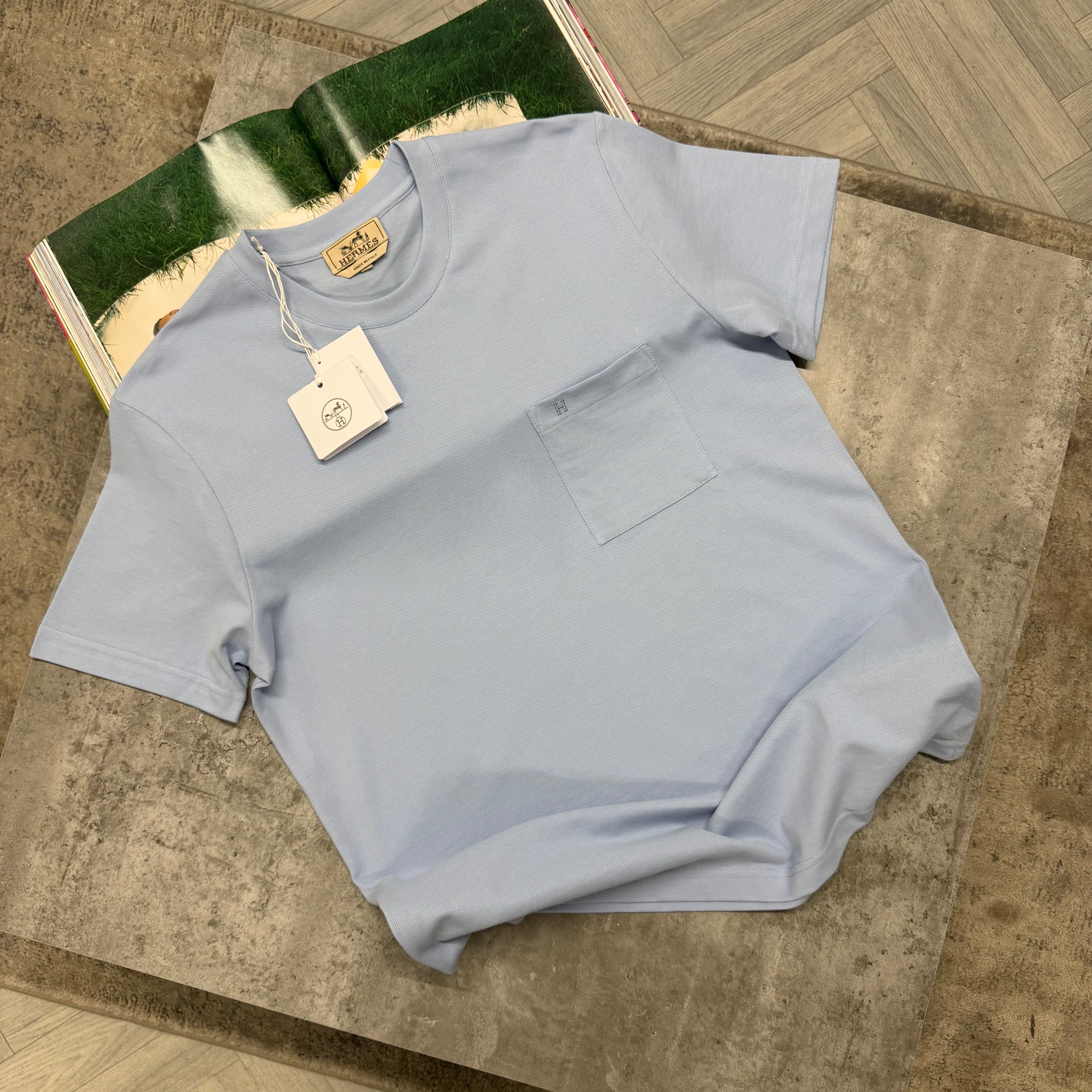 H POCKET T SHIRT - BLUE