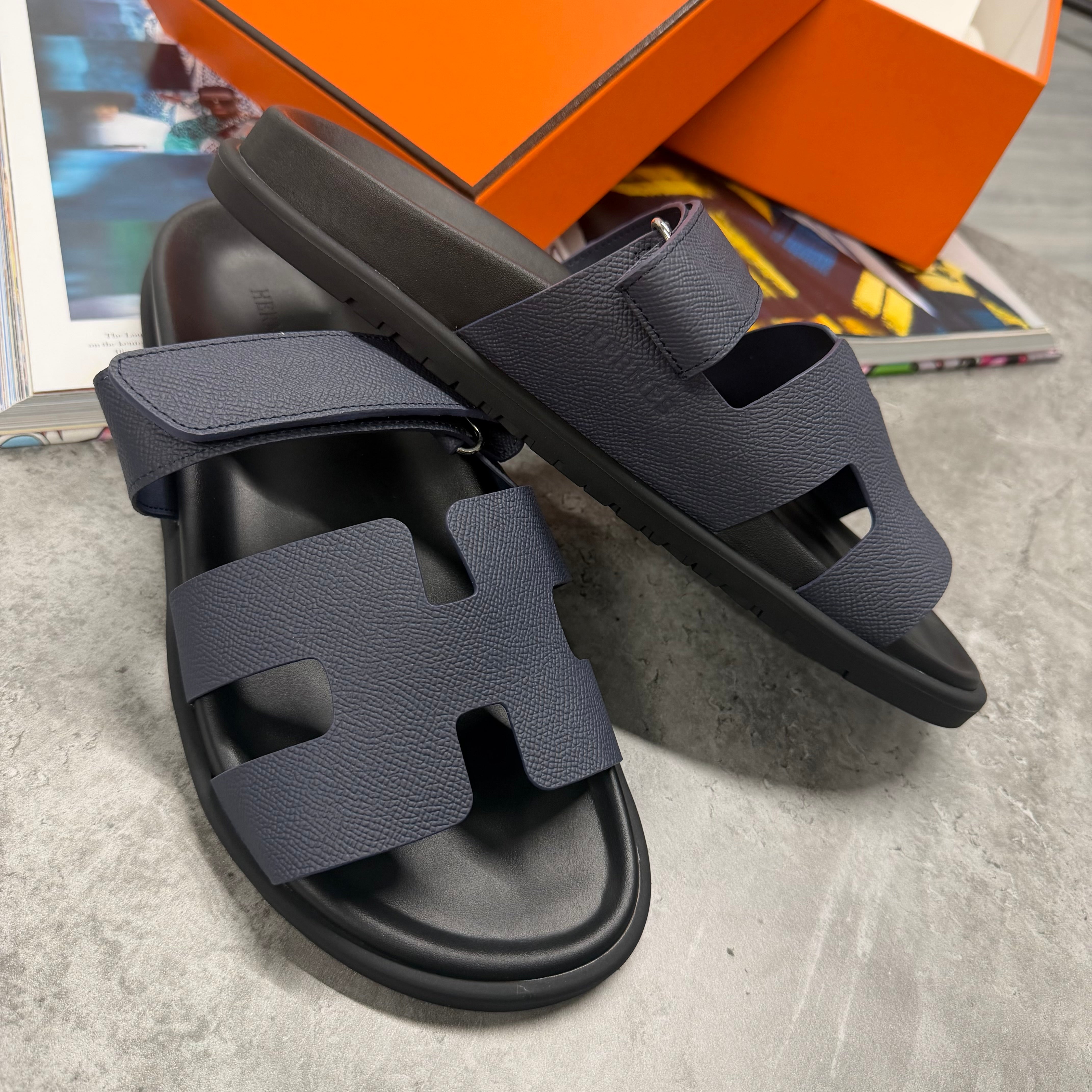 H STRAP SLIDES - NAVY