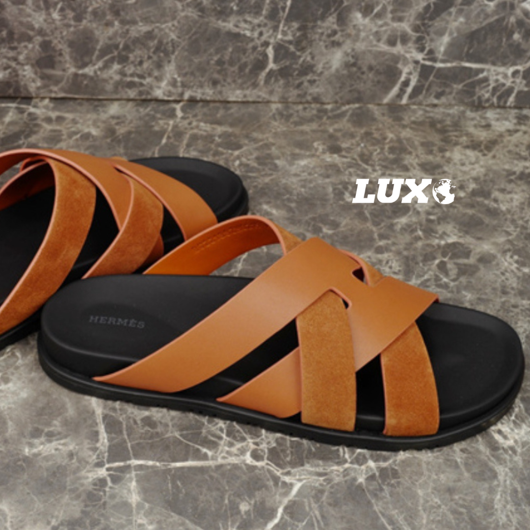 (PRE ORDER) H CROSSOVER SLIDES - TAN
