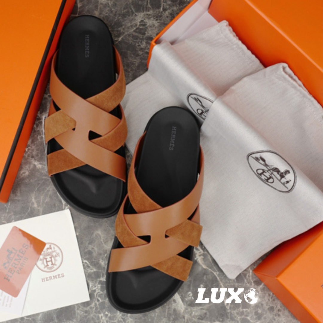 (PRE ORDER) H CROSSOVER SLIDES - TAN