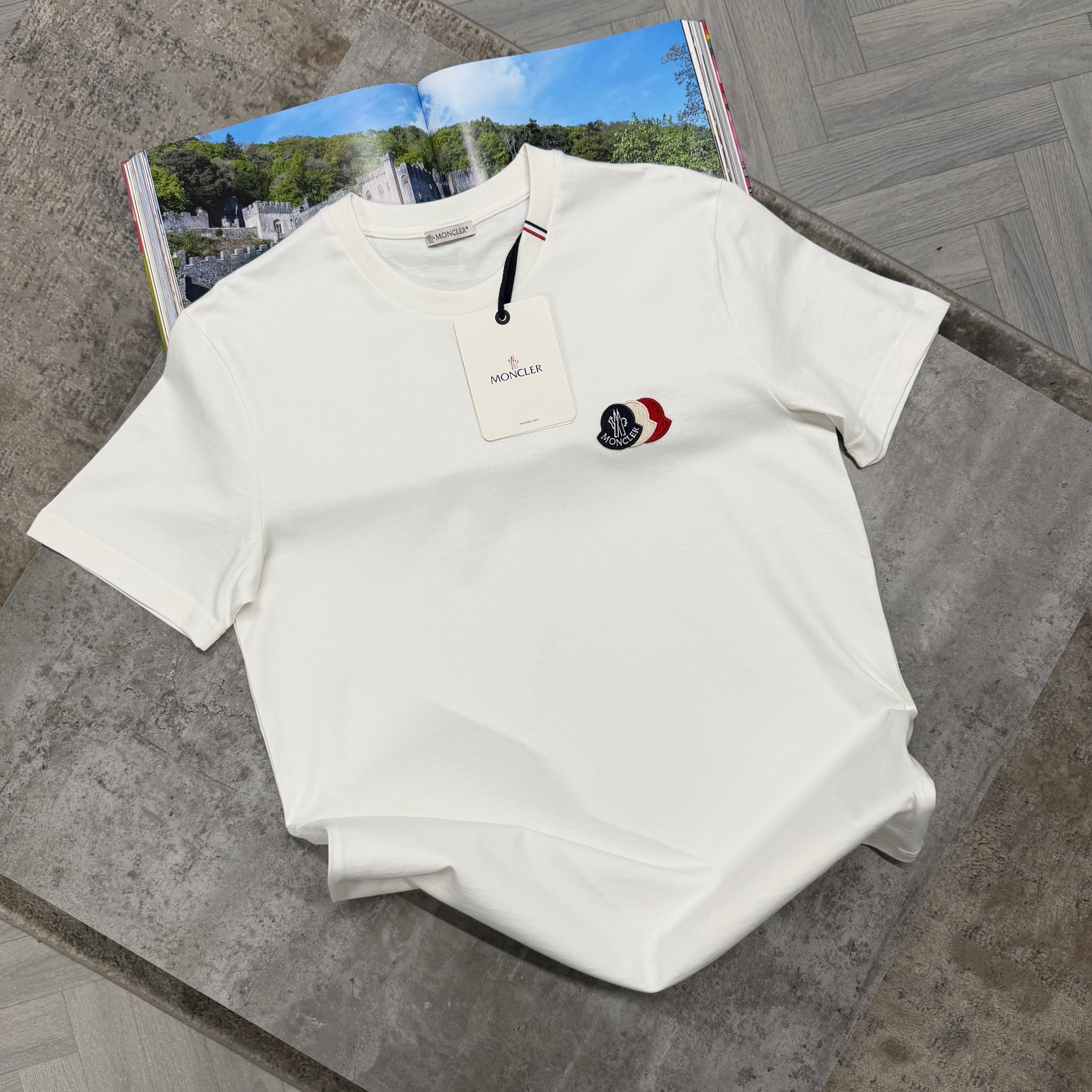 MNCLR TRIPLE LOGO T SHIRT - WHITE