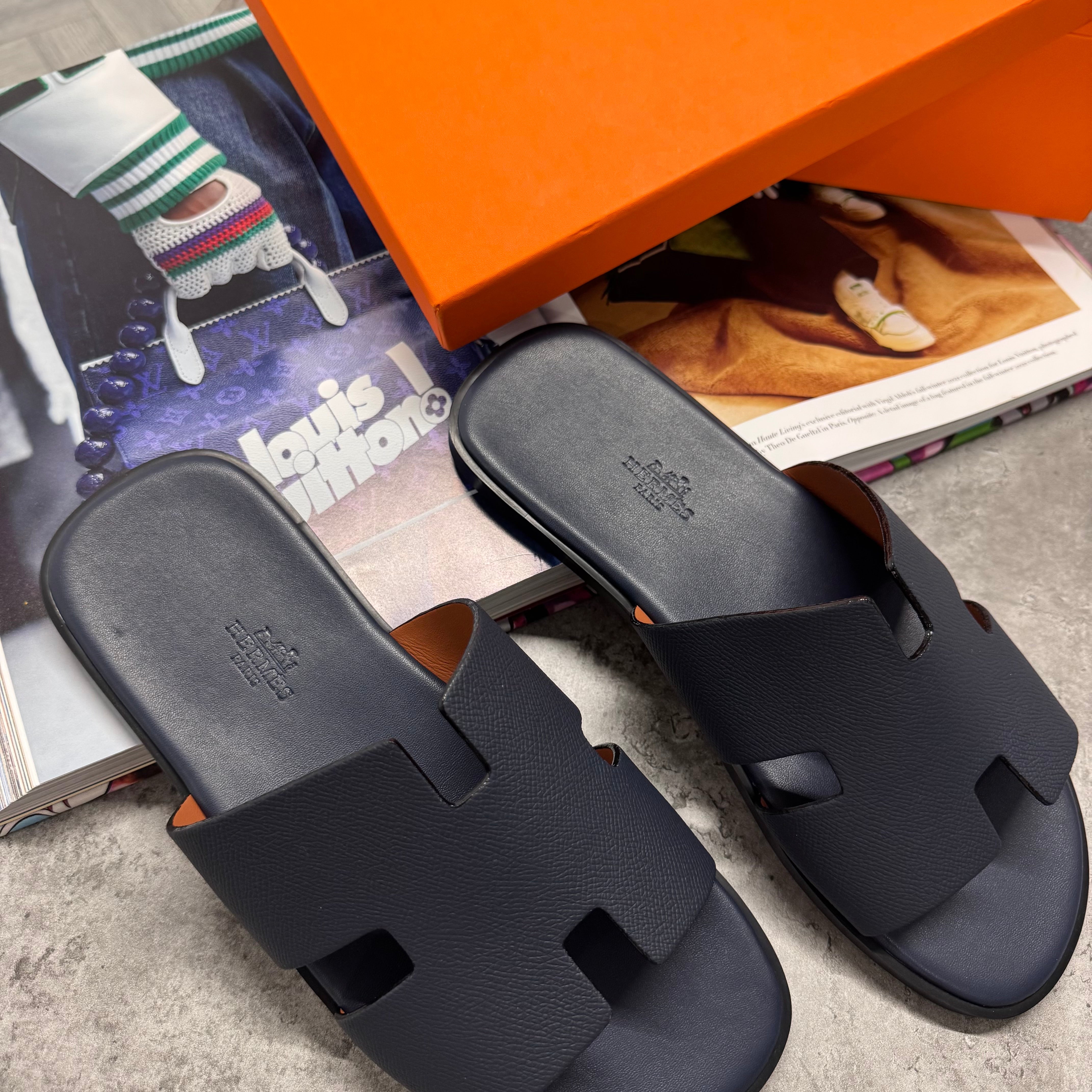 H SLIDES - NAVY