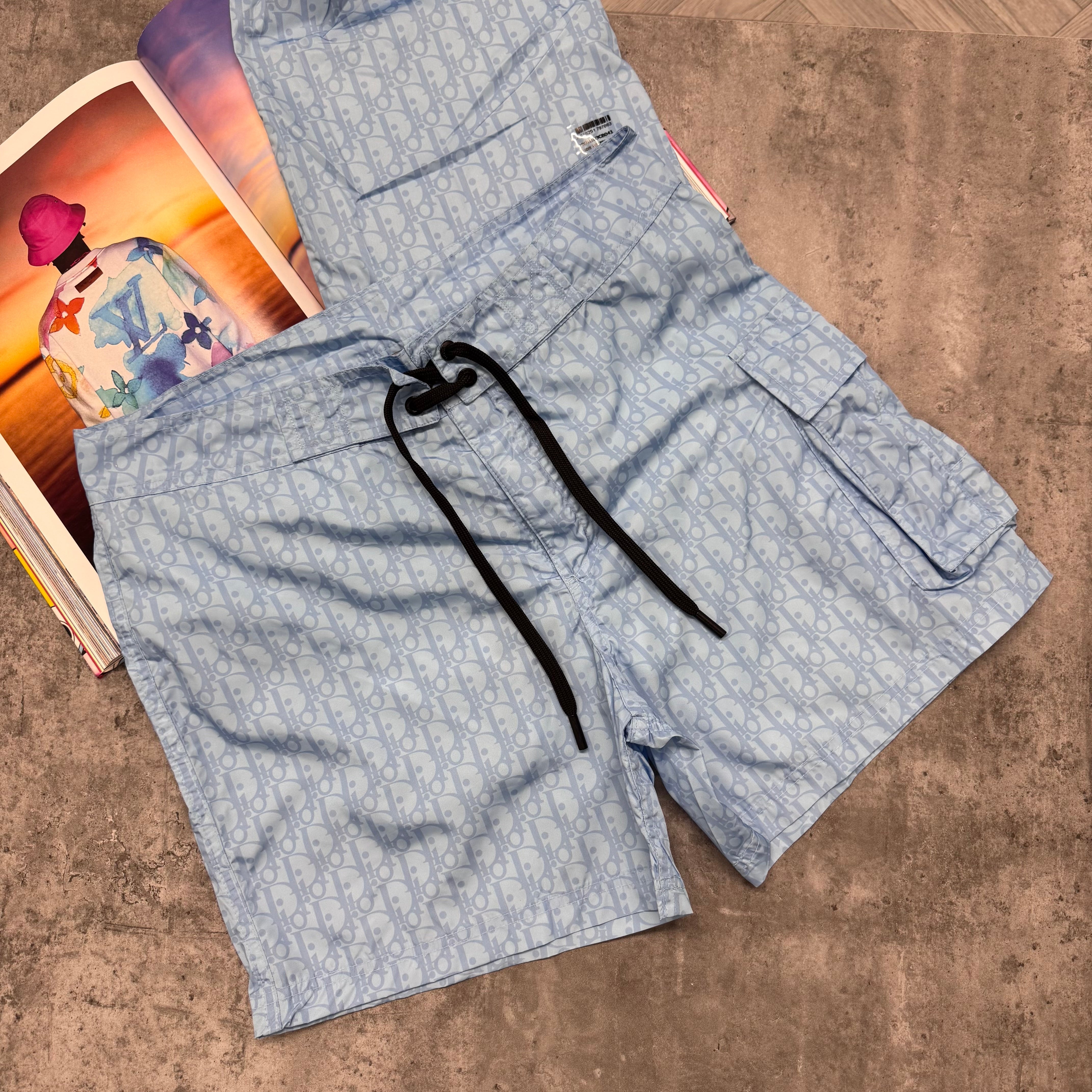 CD OBLIQUE SWIM SHORTS - SKY BLUE