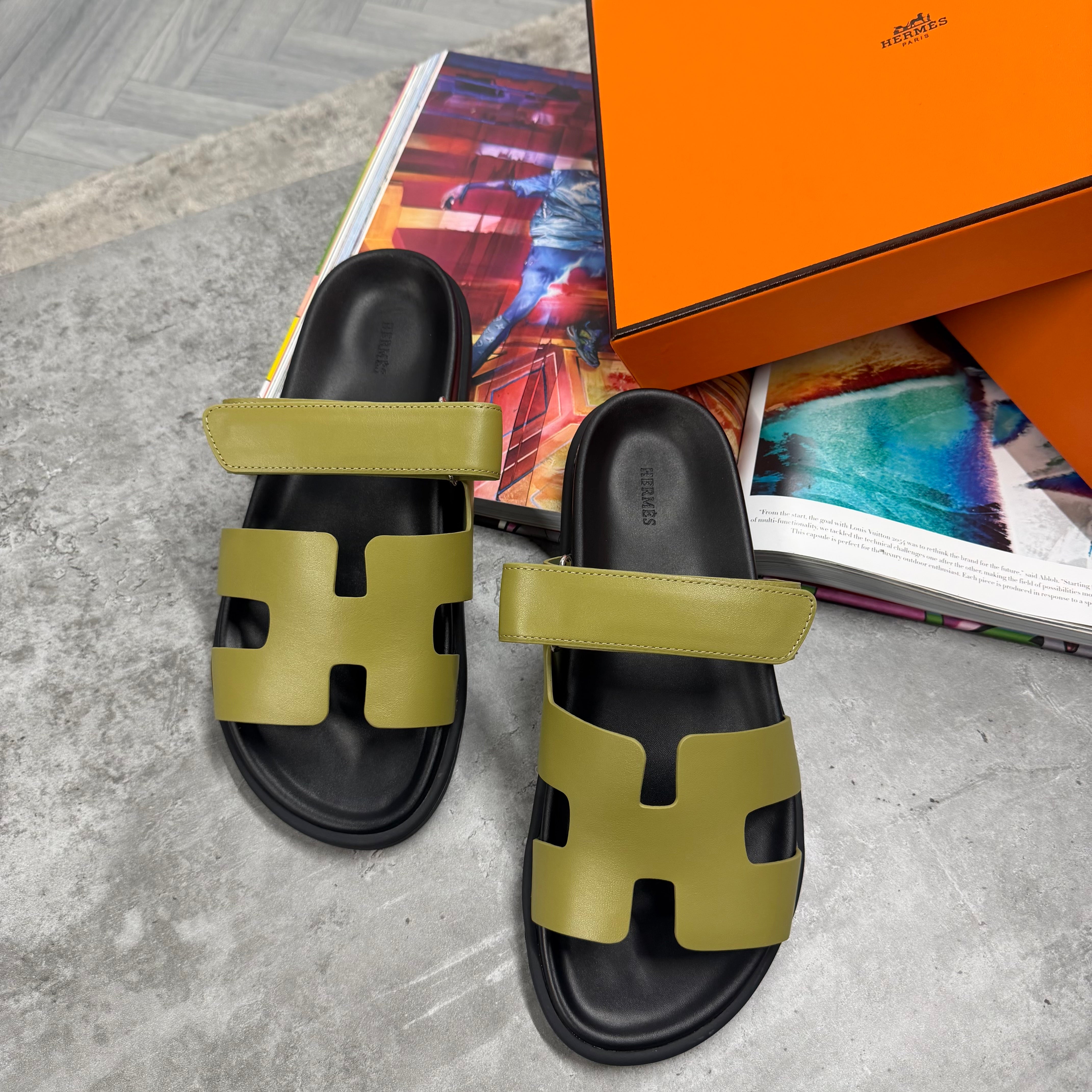 H STRAP SLIDES - OLIVE