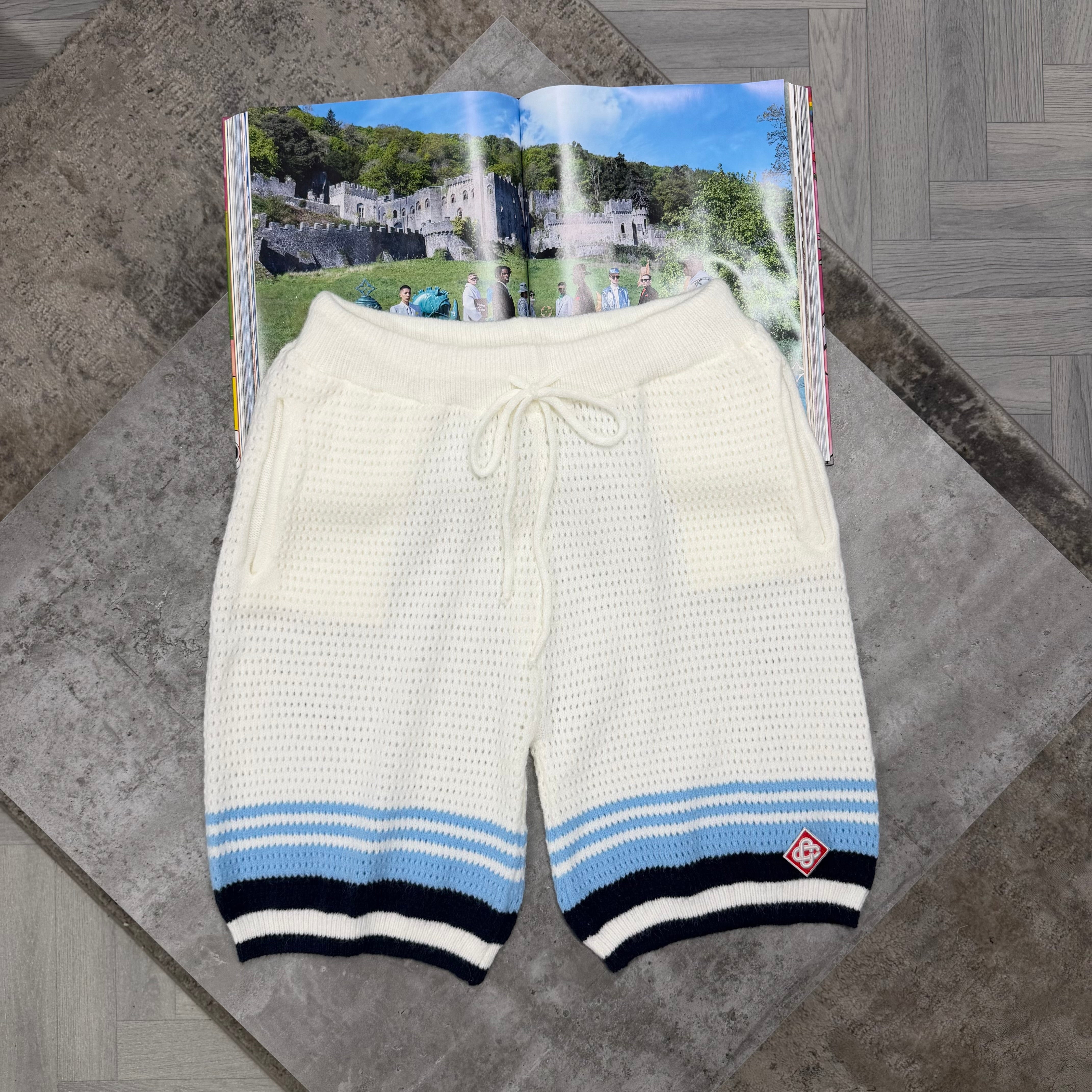 CB KNIT SET - WHITE / SKY BLUE