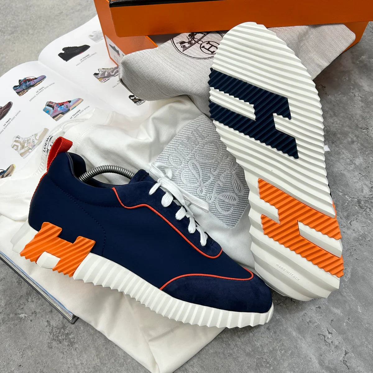 (PRE ORDER) H TRAINERS - NAVY / ORANGE