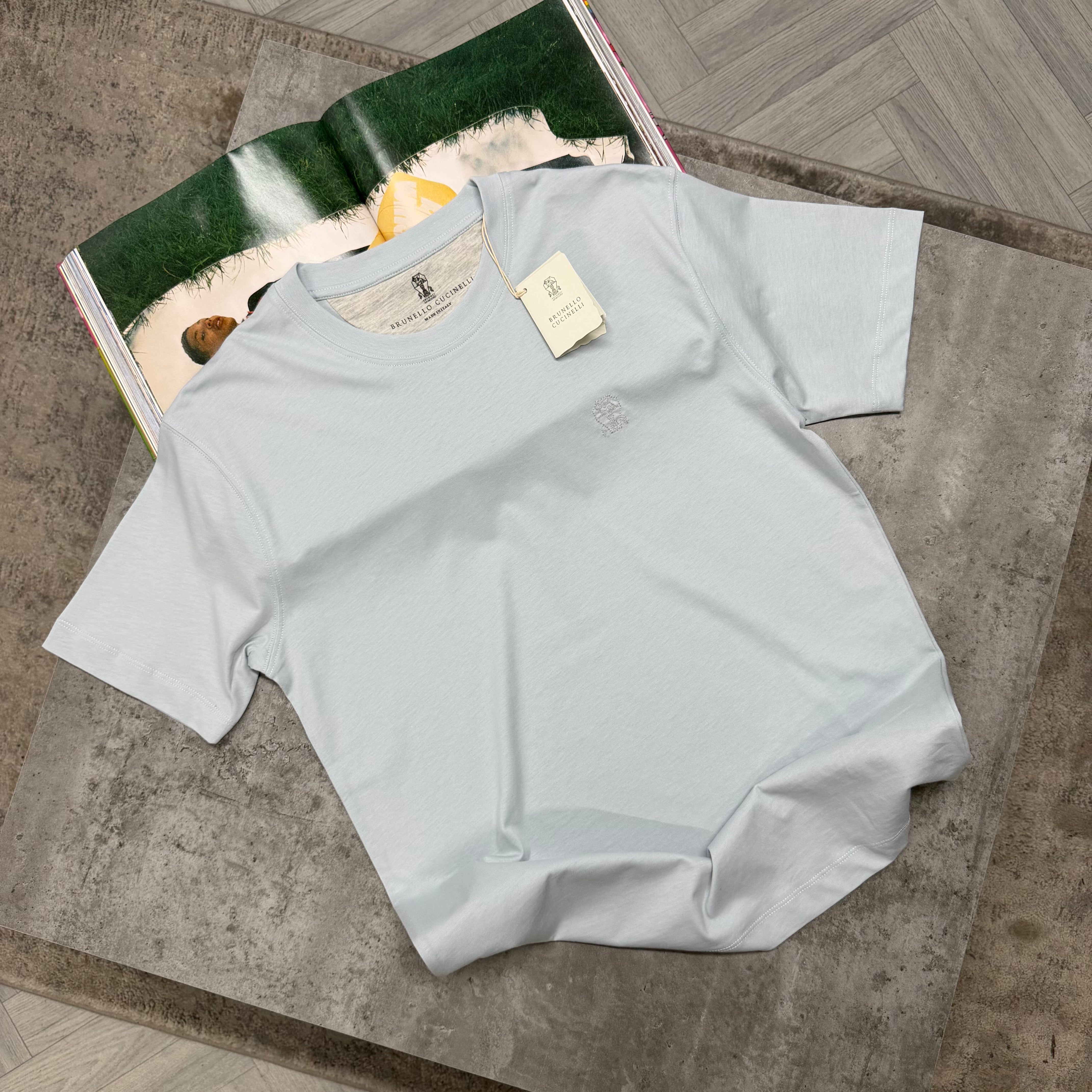 BRUNELLO LOGO T SHIRT - SKY BLUE