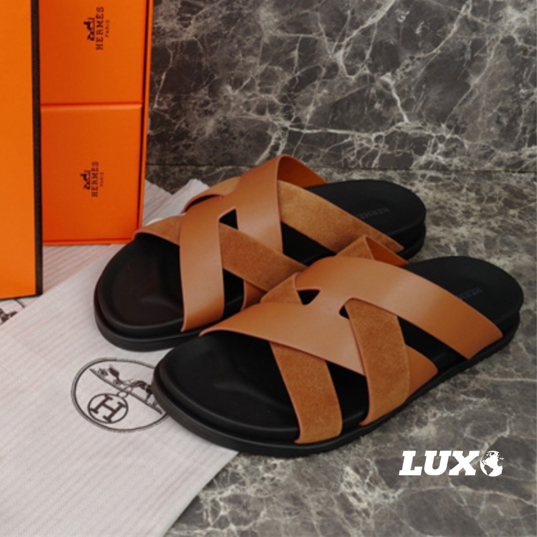 (PRE ORDER) H CROSSOVER SLIDES - TAN