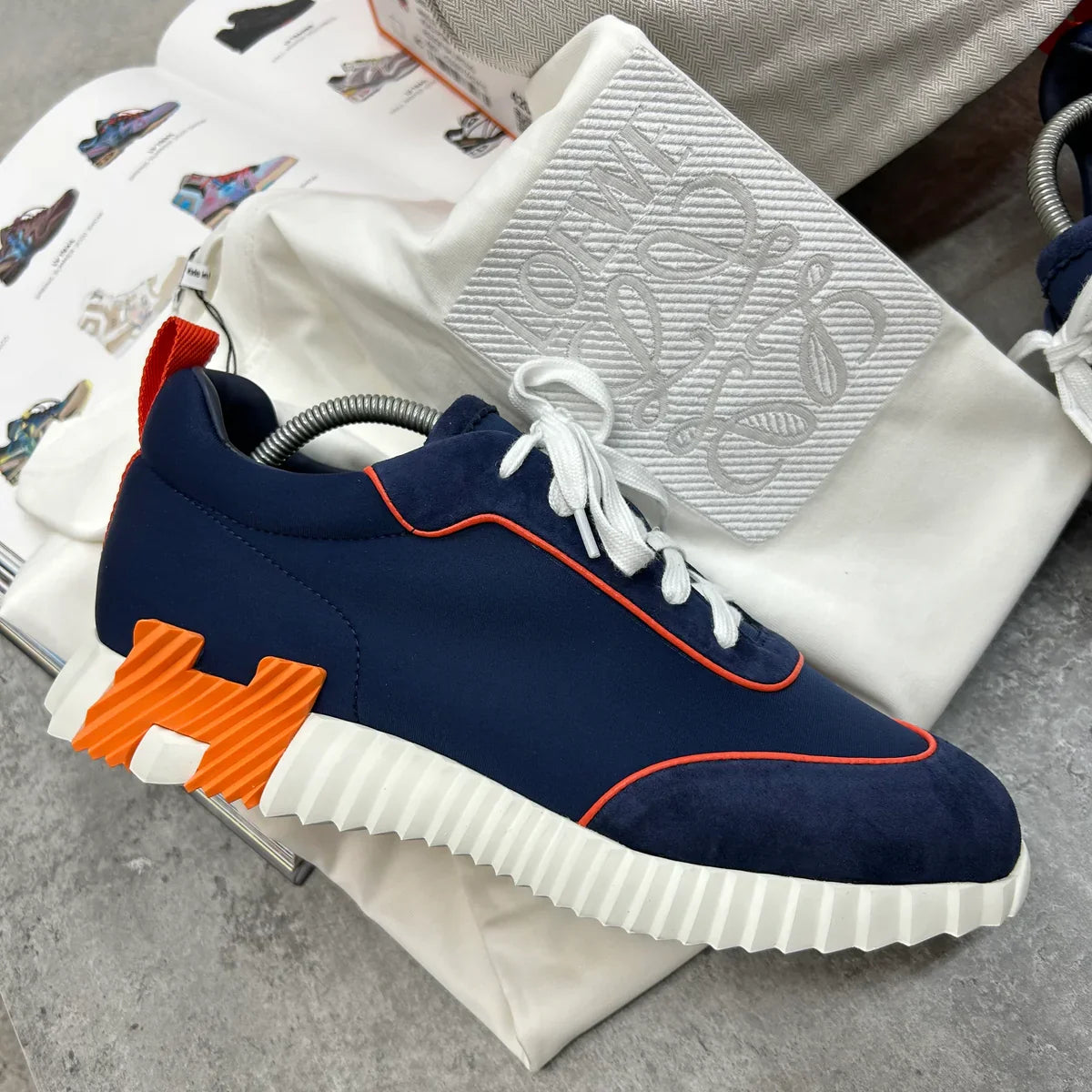 (PRE ORDER) H TRAINERS - NAVY / ORANGE