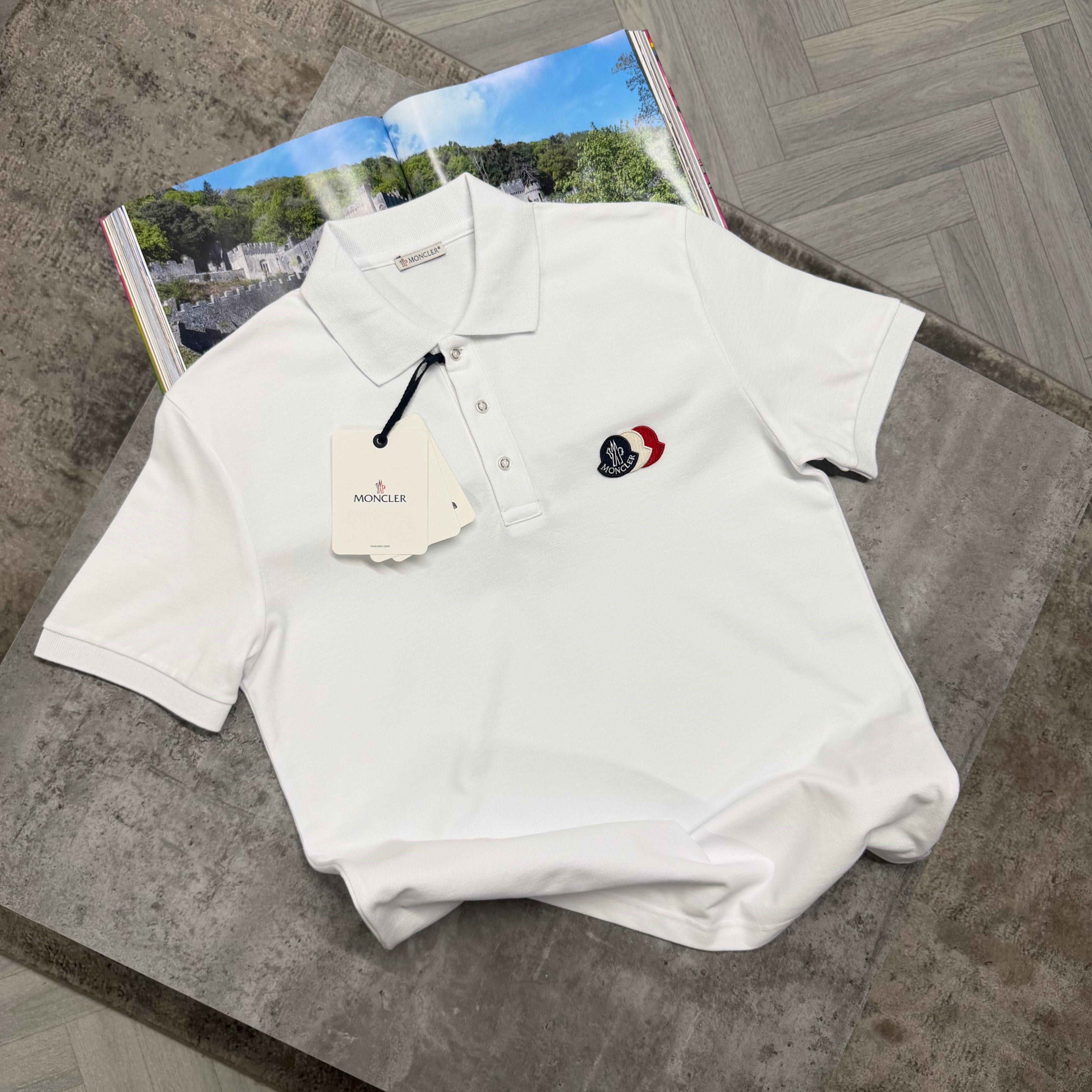 MNCLR TRIPLE LOGO POLO - WHITE