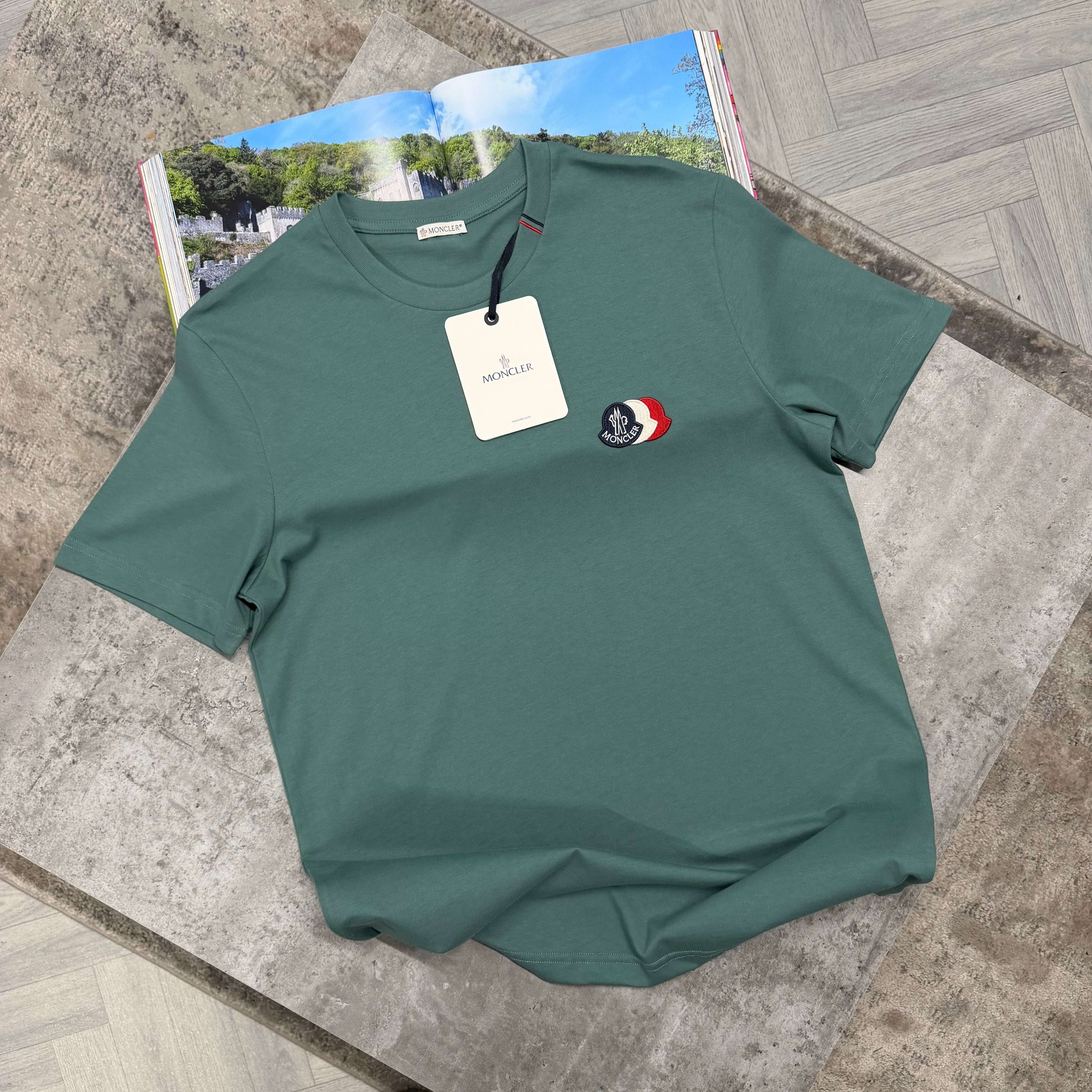 MNCLR TRIPLE LOGO T SHIRT - SAGE